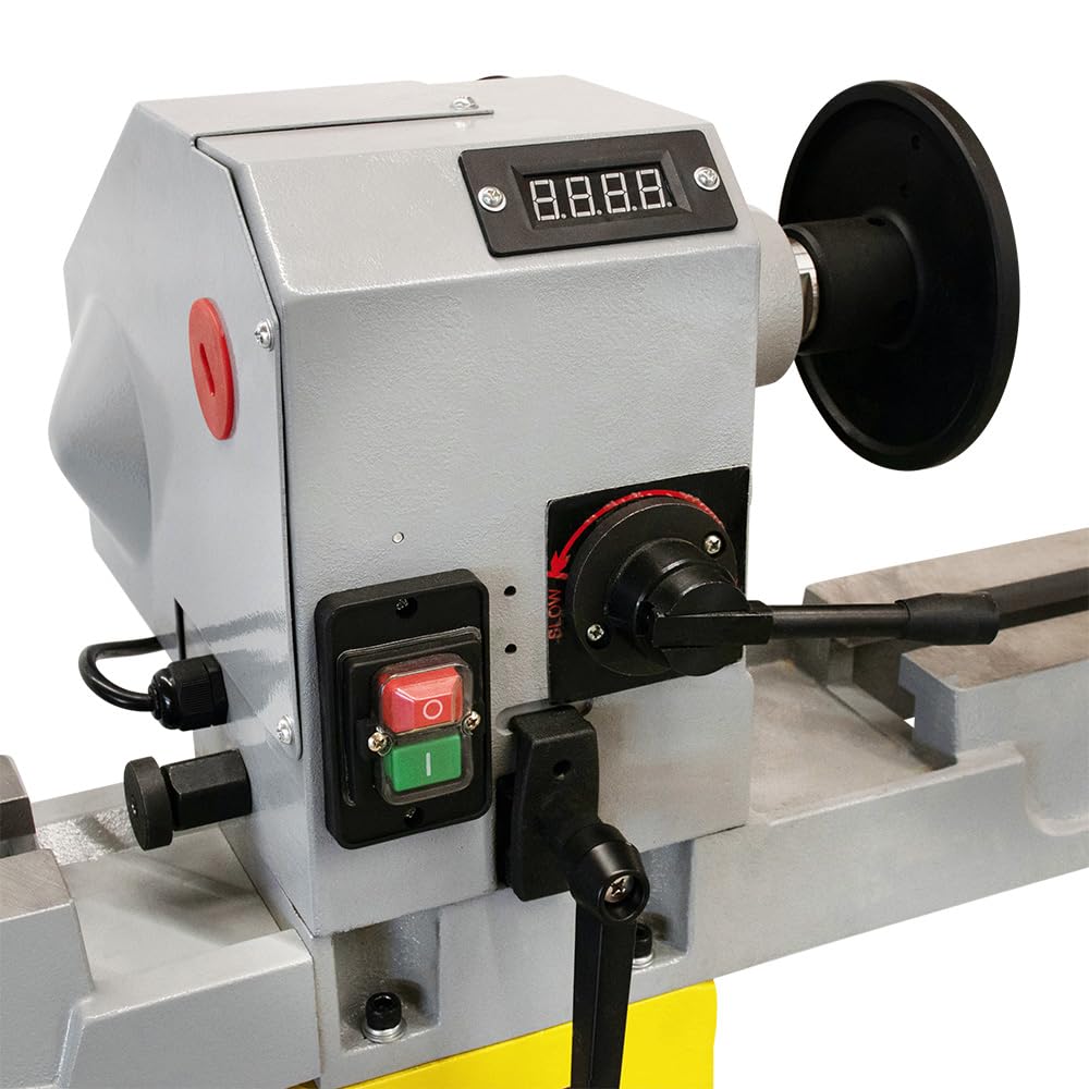 BAMATO Drechselmaschine WL-900V (230V) | 550W Leistung | Stufenlos 500-2000 min-1 | Werkstück max. 900mm | M33-Gewinde | Drehbank Drehtischmaschine (WL-900V (Ohne Kopiereinrichtung WL900CD))