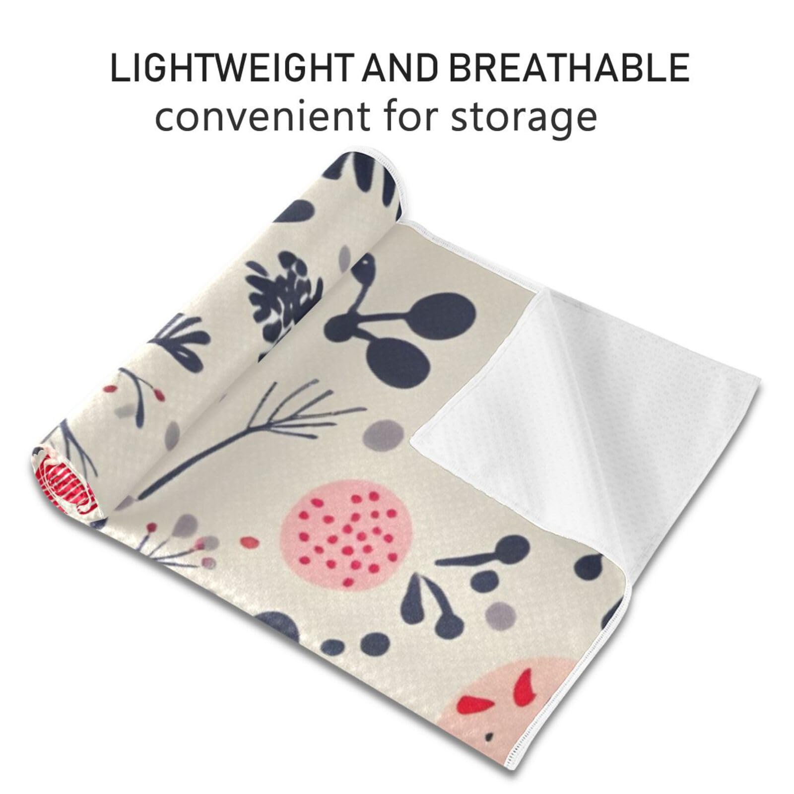 Hezely Non-Slip Hot Yoga Towel - Mat-Sized, Super-Absorbent Microfiber Sweat Towel for Gym, Bikram, Pilates and Yoga Mats,Valentine's Day Element Print