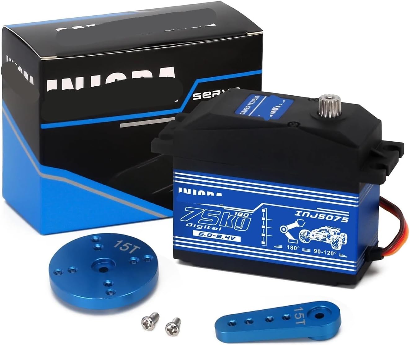 INJS075 Super Torque High Pressure 75KG Digital Servo with 15T Metal Speaker