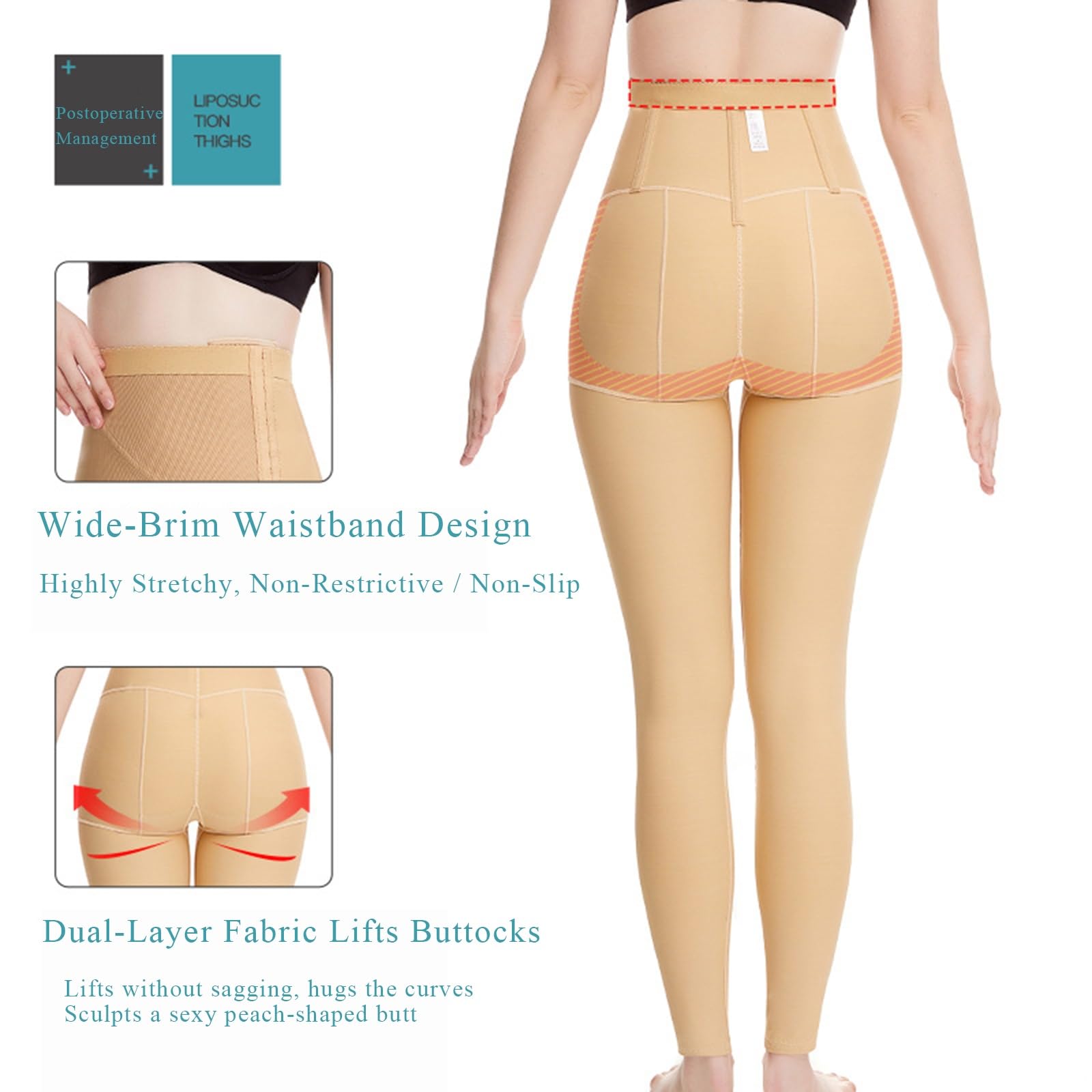 Collant Compressivi Post-liposuzione per Donna Leggings da Palestra Modellanti A Vita Alta con Effetto Contenitivo Sull'addome E Sollevante sui Glutei