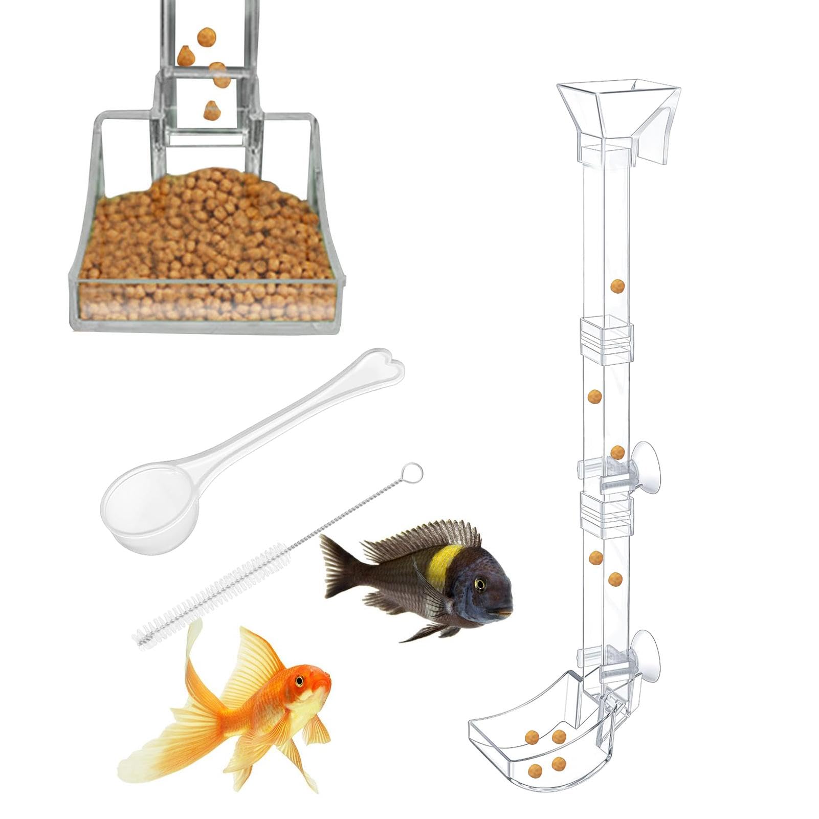 Shrimp Feeder Kit - Clear Feeding Tray, Fish Tank Feeder Tube, Aquarium Feeding Dish