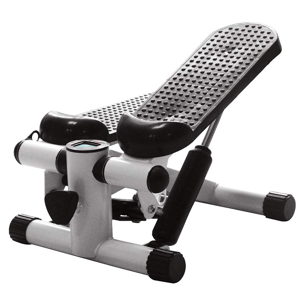 Swing Stepper z taśmami treningowymi, mini krokowy regulowany opór, mały przyrząd do treningu nóg i pośladków, trening w domu, z wyświetlaczem