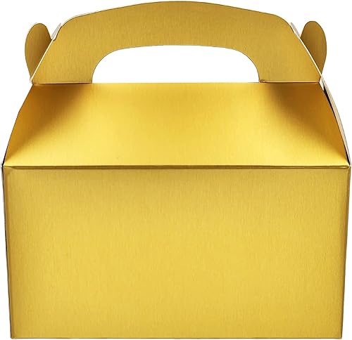 Miniatura 4 de The Dreidel Company Cajas de golosinas a dos aguas, recuerdos de fiesta, caja de 6.25 x 3.5 x 3.5 pulgadas, paquete de 25 (dorado)