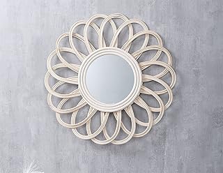 DIUFJAG Wall Mounted Mirror 17.7 inch Flower Rattan Wicker Decorative Mirrors fo - Compare price