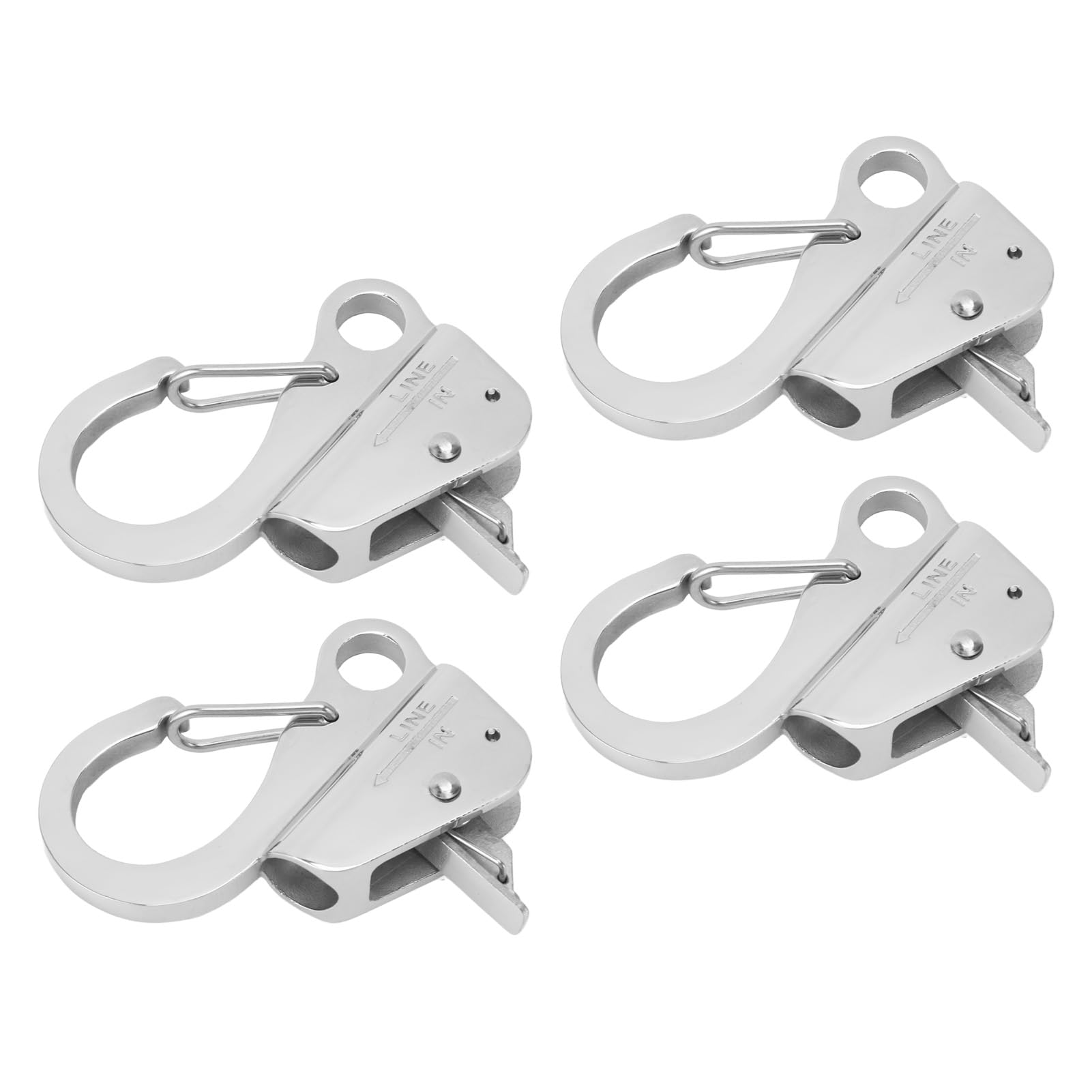 Gancio a Sgancio Rapido con Clip per Ancoraggio per Barche Resistente per Corde da 3/8-5/8 Pollici - 4 Pezzi in Acciaio Inossidabile