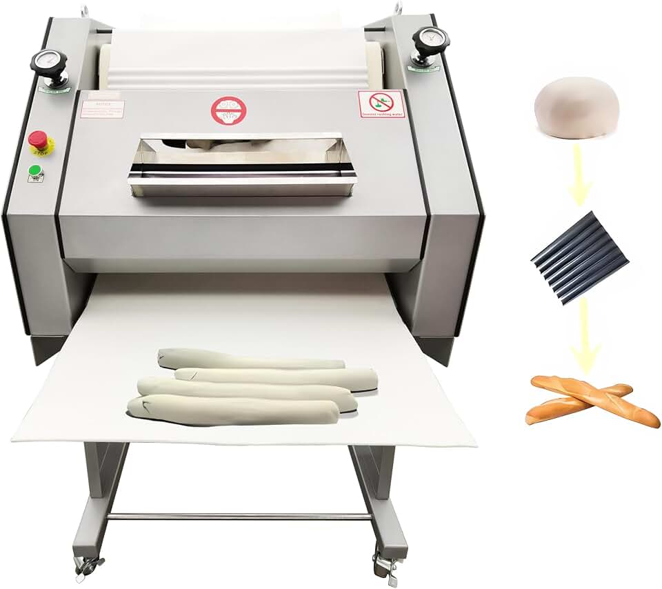 INTSUPERMAI French Baguette Making Machine Commercial Toast Bagueet Bread Making Machine 1.76oz-42.33oz French Bread Dough Roller Forming Machine Bahuette Bread Making Machine 110V