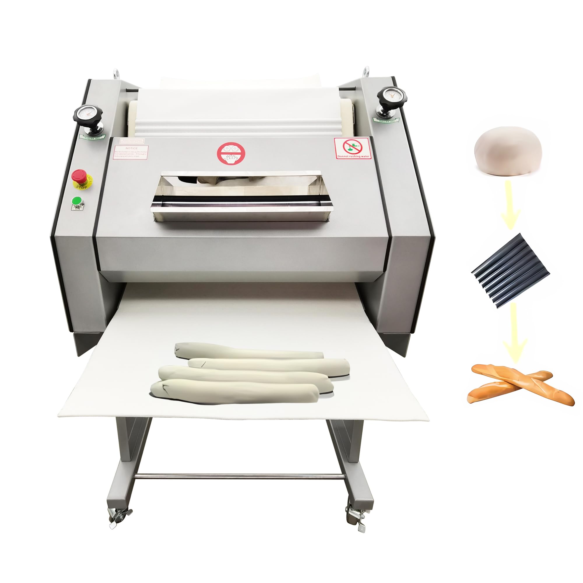 INTSUPERMAI French Baguette Making Machine Commercial Toast Bagueet Bread Making Machine 1.76oz-42.33oz French Bread Dough Roller Forming Machine Bahuette Bread Making Machine 110V