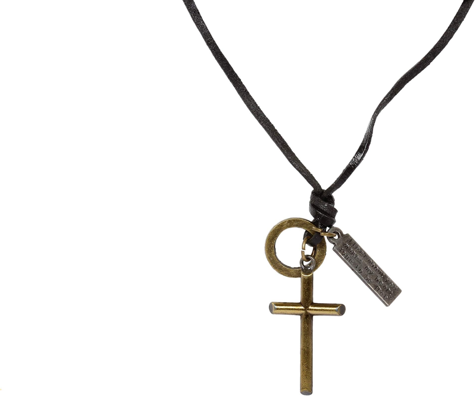 Jesus Christ Brown Pendant with Leather chain Adjustable Locket for Men