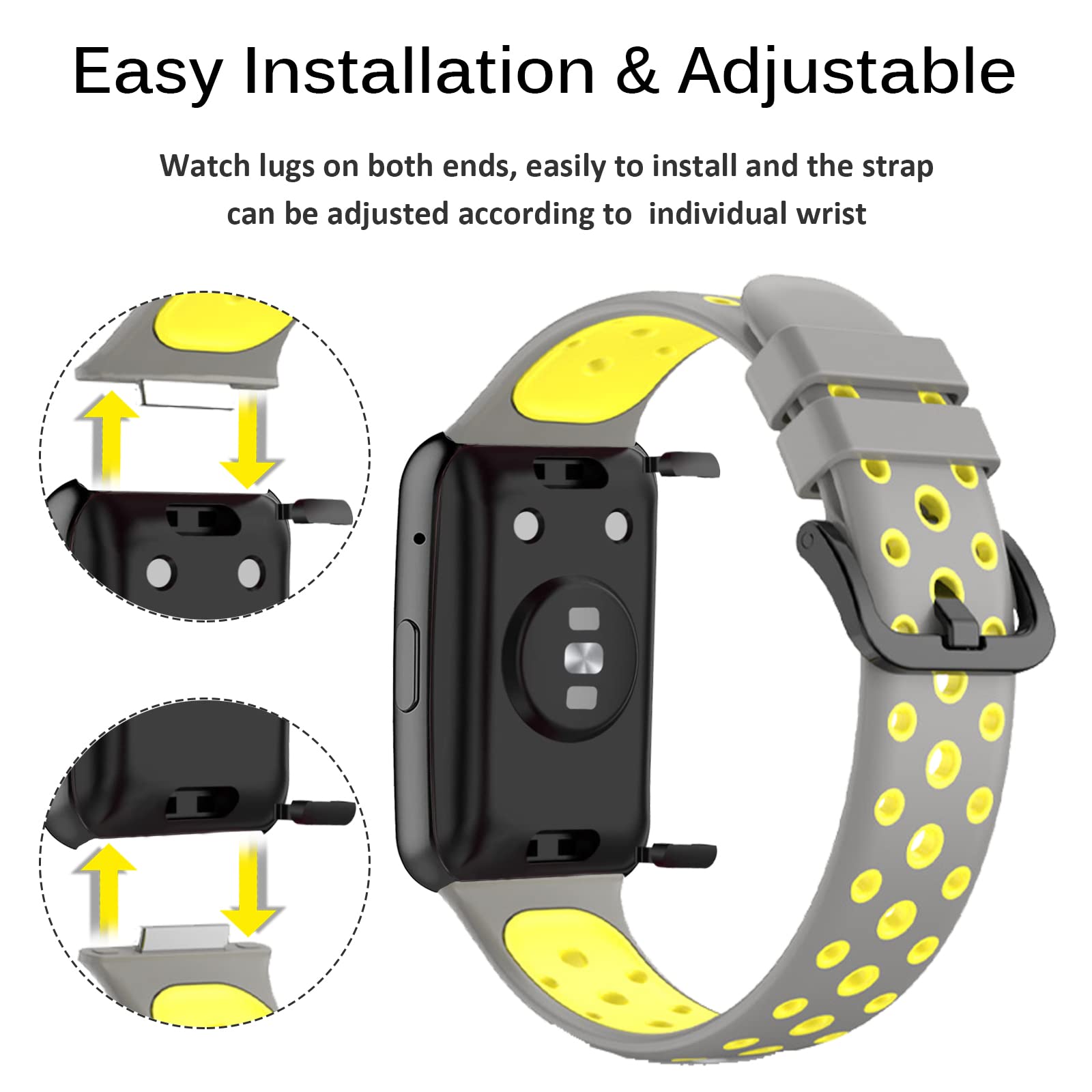 Miimall Silicone Strap Compatible with Huawei Watch Fit 2 - Image 4