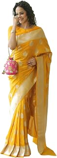 Yashika Women’s Banarasi Art Silk Saree with Traditional Woven Motifs | Ethnic Sari Price In India