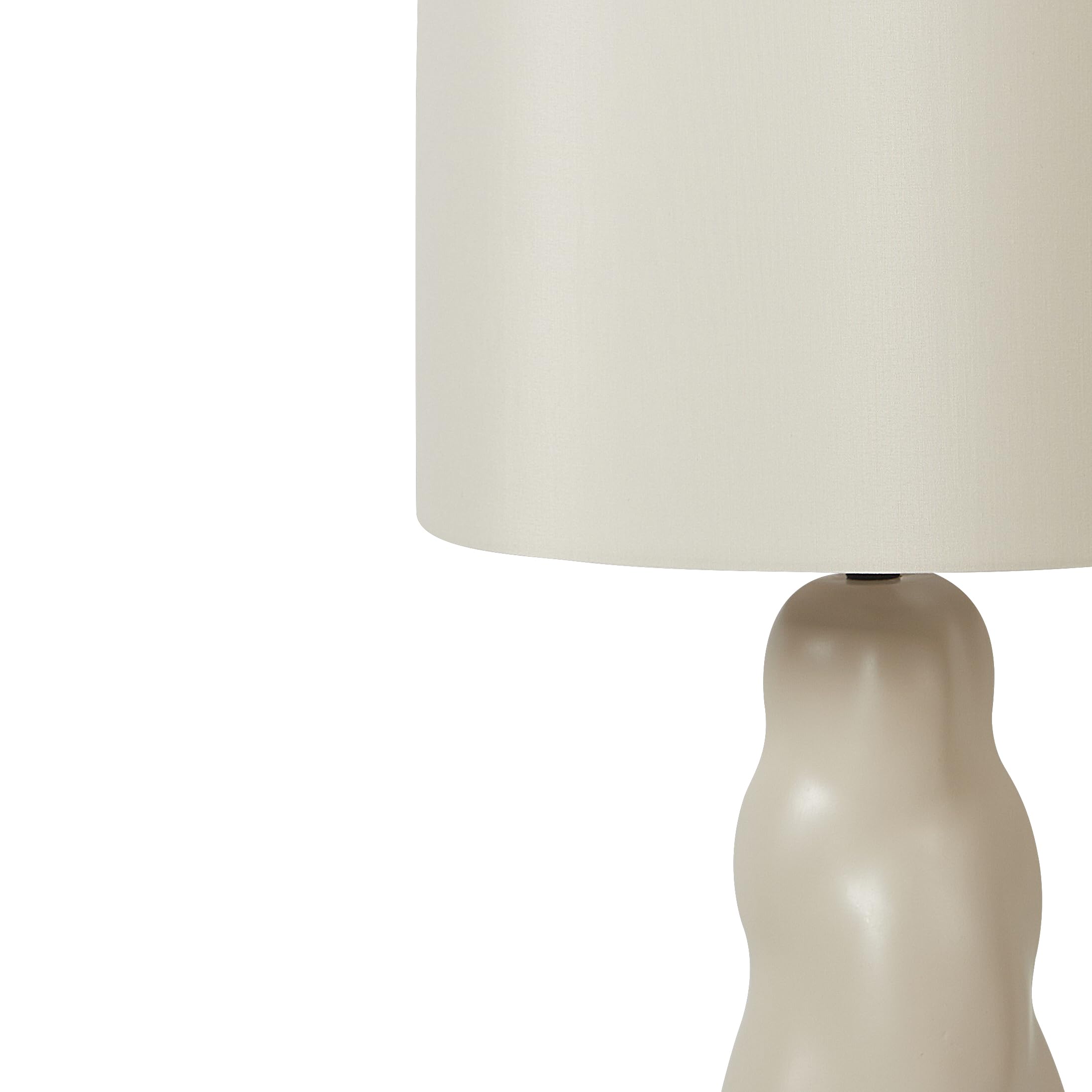 Beliani Tischlampe Keramik Vasenfuß beige Stoffschirm Trommelform mit Schalter Vilar
