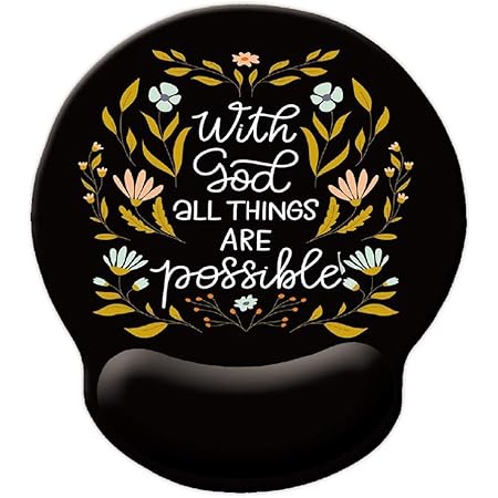 motivational and inspirational quote wrist protection mouse pad with god all things are possible bible verse scripture quotes religions art