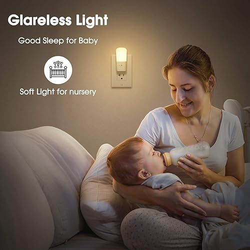 Miniatura 4 de LOHAS Luz de noche enchufable, luces LED regulables de noche con sensor de atardecer a amanecer, 2 paquetes de luz blanca suave de 3000 K, 2