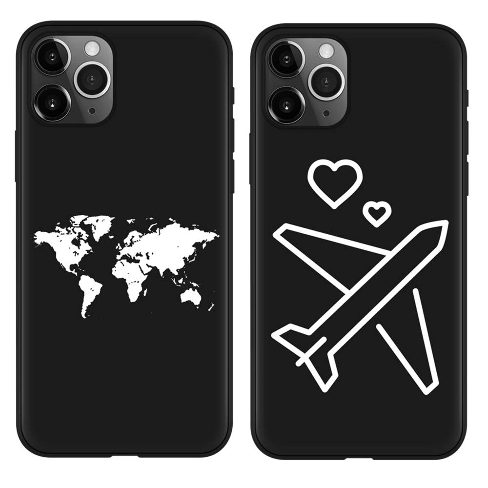 Yoedge 2 Pezzi Cover per Huawei P20 5,8, Squishy Silicone TPU Custodia per Cellulari con Disegni Aesthetic, Ultra Sottile Matte Antiurto Originale Cover Disegno Case, Mappa