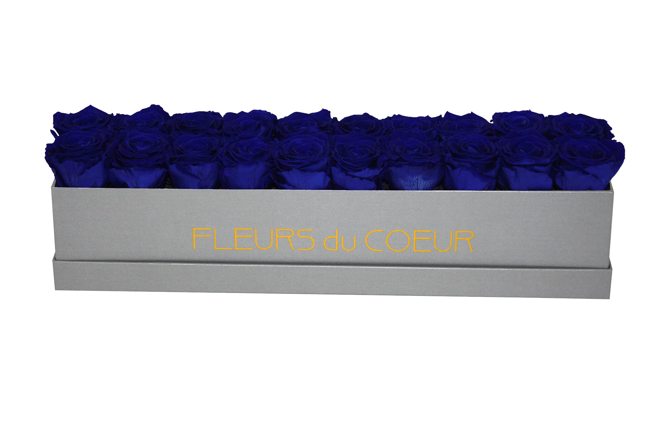 Caja para 20 rosas gris ideal como estuche de flores de carton rígido con tapa elegante