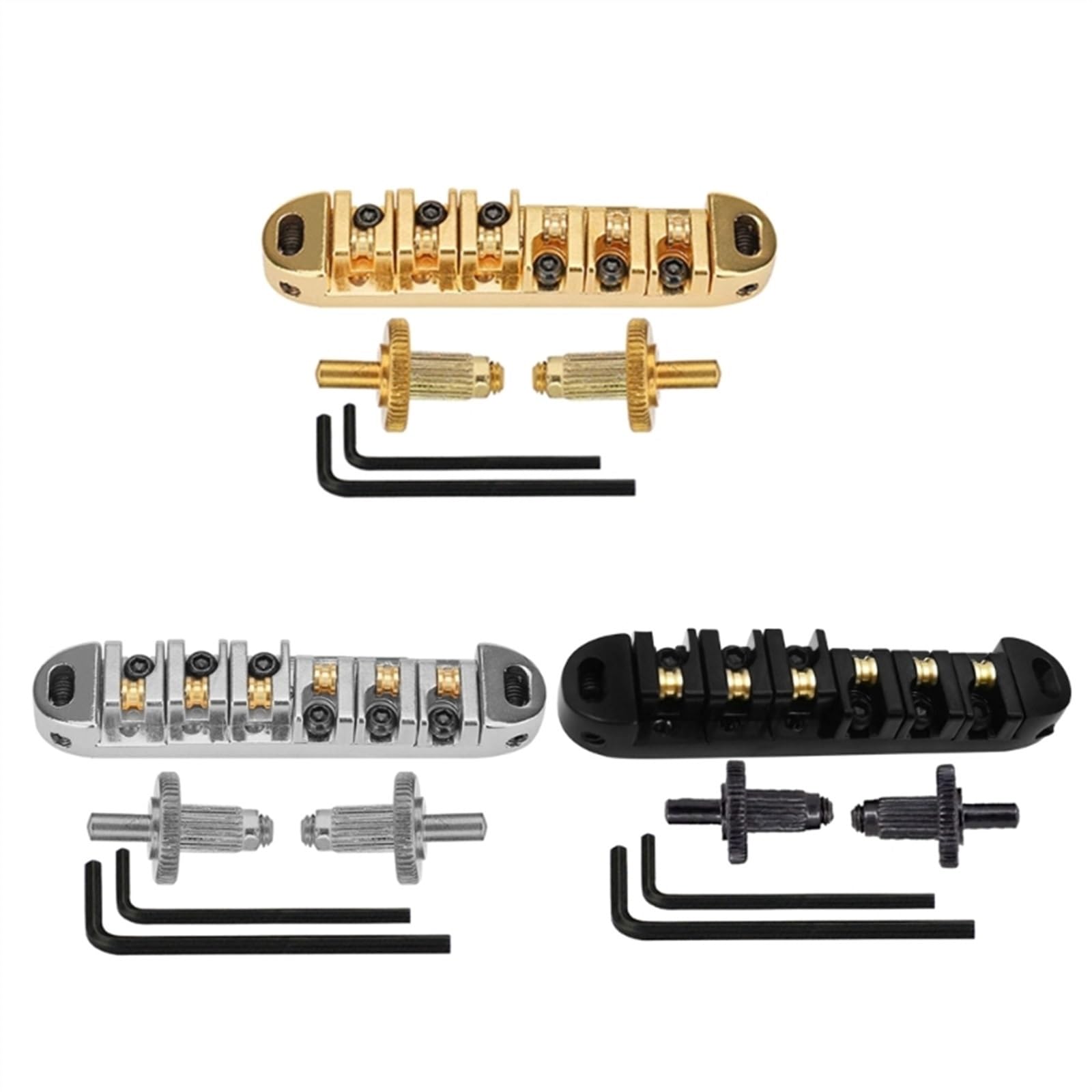 Juego De Puente Para Guitarra Eléctrica Puente De Montura Para Guitarra Eléctrica Con Pernos Y Llave Allen (Color : Silver)