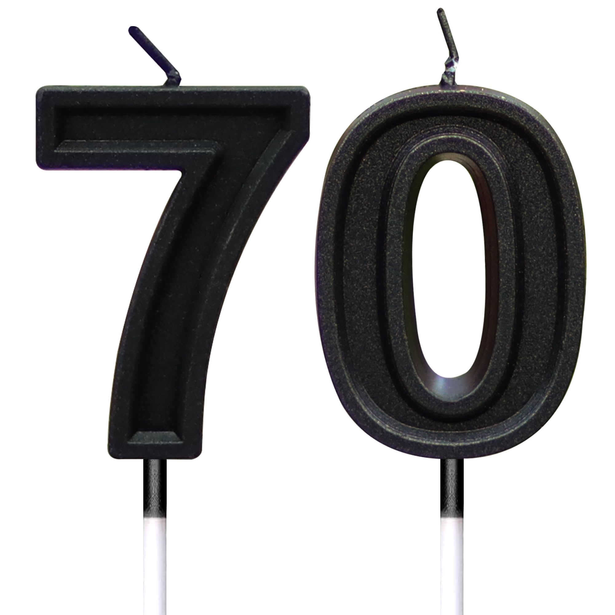Toyventures Black Number Birthday Candle 3D Designed Cake Topper Decorations For Happy Birthday Candles Wedding Anniversary (Number 70)