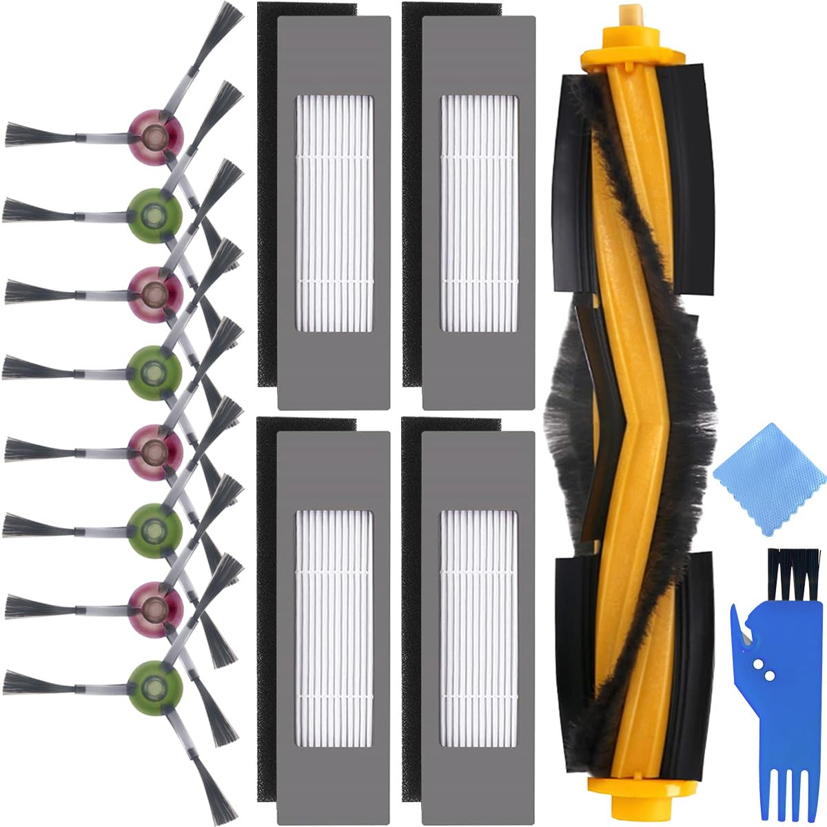 イーディ Vac 2 Pro/Vac Max/Vac Hybrid/Vac Station、ディーボット Ozmo T8 / T8 AiVi / N8 / N8 Pro / N8 Pro+ / N10 Plus用 ロボット掃除機交換部品 と互換性のあ EATBALE メインブラシ サイドブラシフィルター