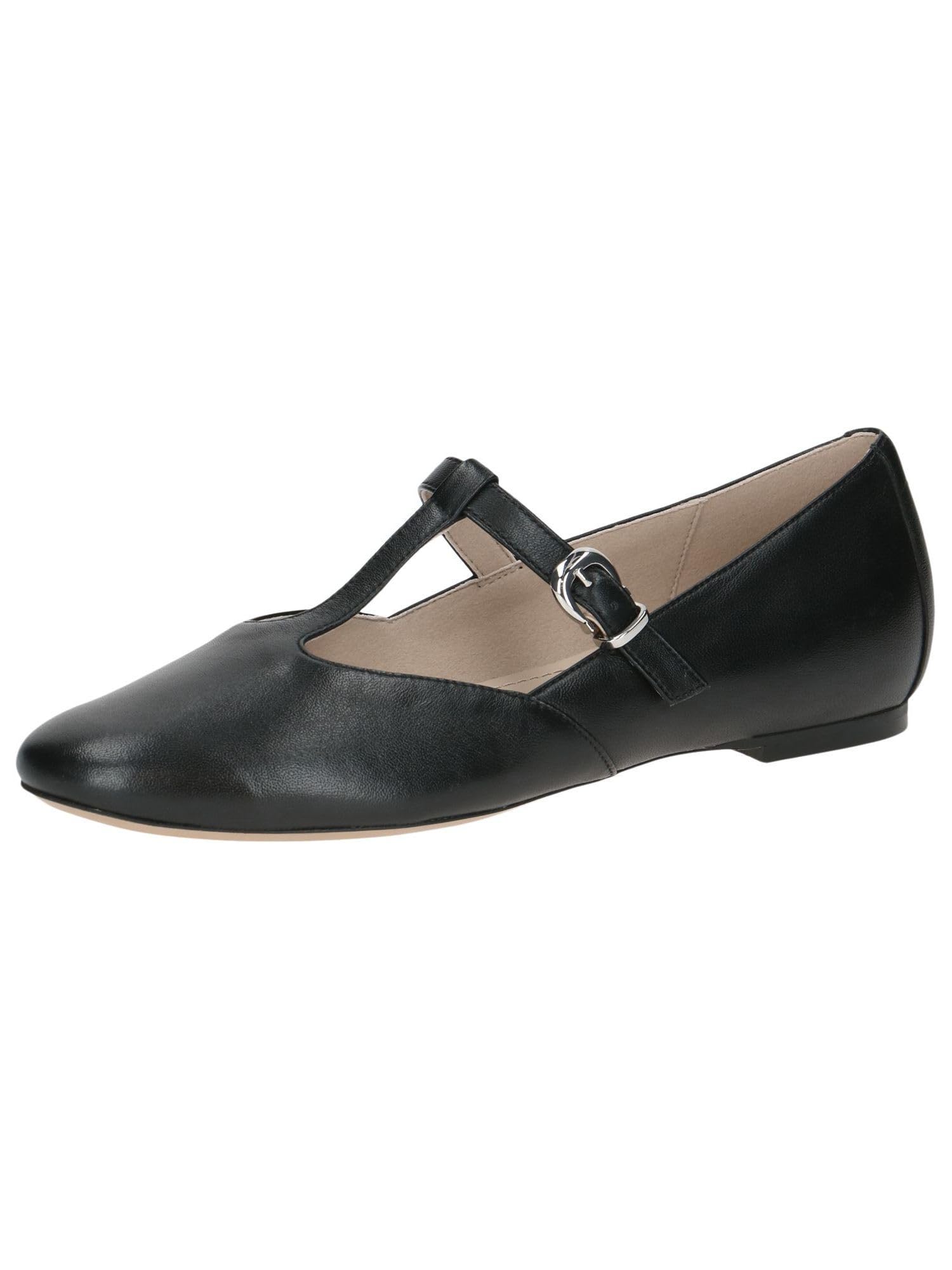 CAPRICE Women's Leather Loafers with Buckle, Black (Black Nappa), 5.5 UK