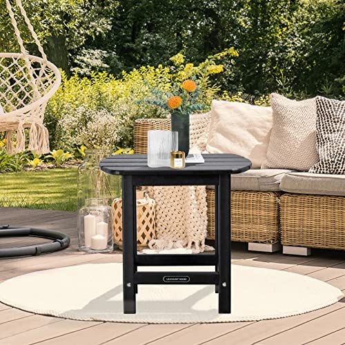 image for LAUSAINT HOME Outdoor Adirondack Side Table, Weather Resistant Coffee 