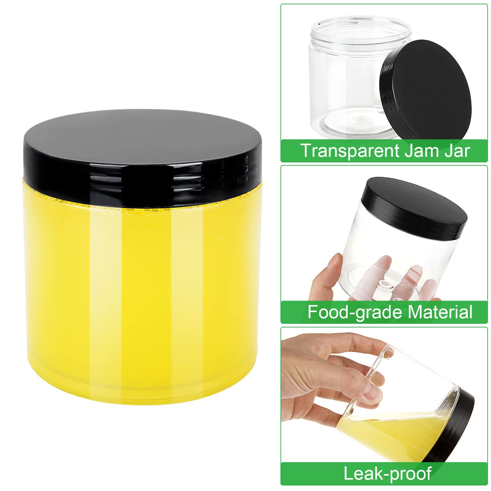 8 Pack Clear 12oz 350ml Plastic Potten met Deksels, Potten voor Slijm voor Kinderen DIY Ambachten