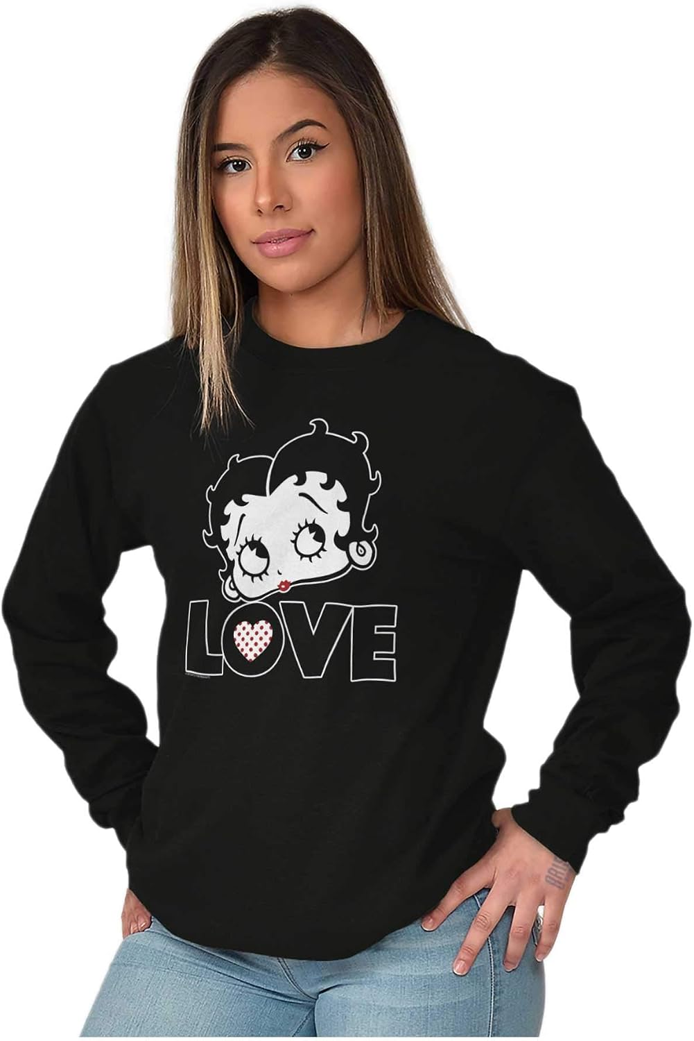 Betty Boop Love Cute Girly Cartoon Women's Long Sleeve T Shirt