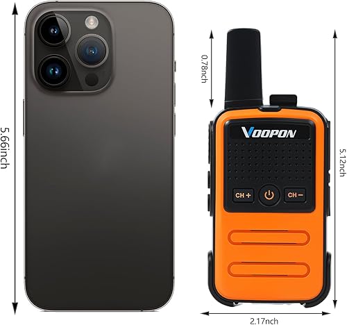 Miniatura 7 de Mini walkie talkies recargables C56TB para adultos, radios bidireccionales, transceptor compacto de largo alcance con cargador USB C para familia,