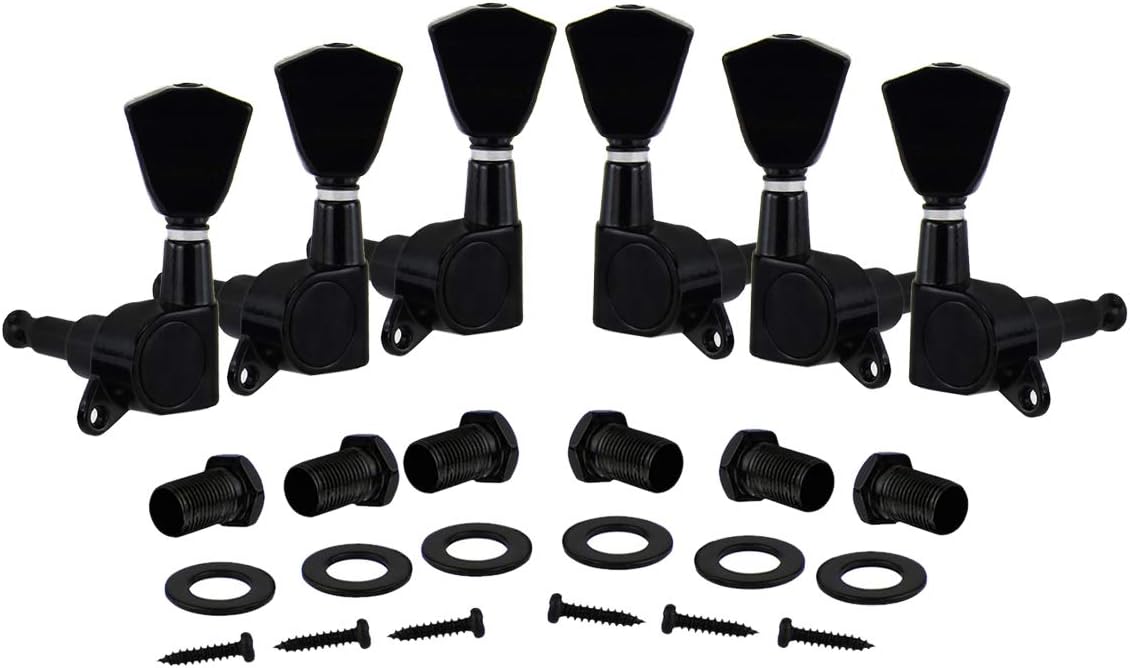 FLEOR 3L3R Guitar Tuners Machine Heads Black Vintage Keystone Style Tuning Pegs Keys Set Fit Les Paul Guitar Replacment