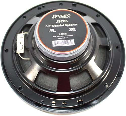 Miniatura 5 de Jensen JS265 JS-Series 6.5" Altavoz de coche de 2 vías (par), manejo de potencia máxima de 100 vatios, rango de potencia RMS de 50 vatios, altavoz