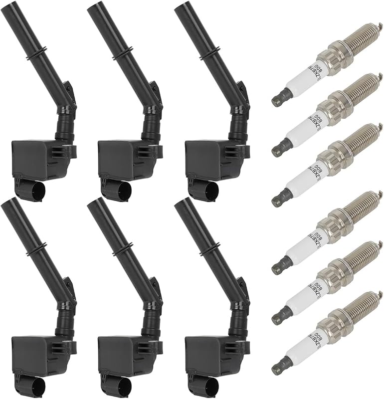 Kit de bobinas de ignição ECCPP UF741 com velas Iridium Platinum para Mercedes-Benz – 6 unidades