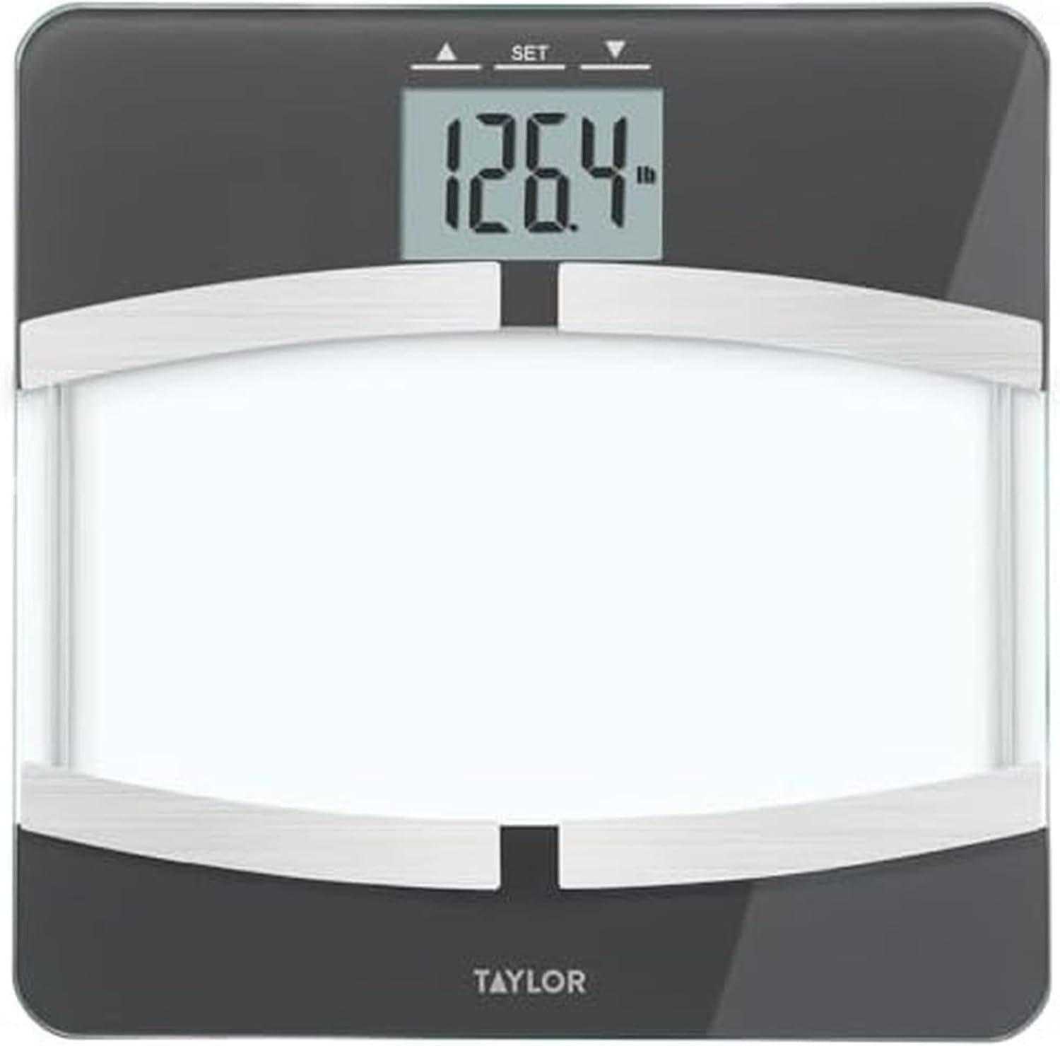 Taylor Digital Glass Body Composition Scale, Bathroom Scale for Body Weight, Measures Body Fat, Body Water, Muscle Mass, Bone Mass, & BMI, 4-User Recognition, FSA HSA Eligible, 400 lb Capacity, Black