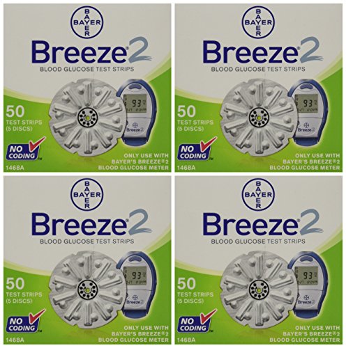 Bayer Breeze2 Test Strips Mail Order 200Ct (4 Boxes of 50CT = 200CT Total)