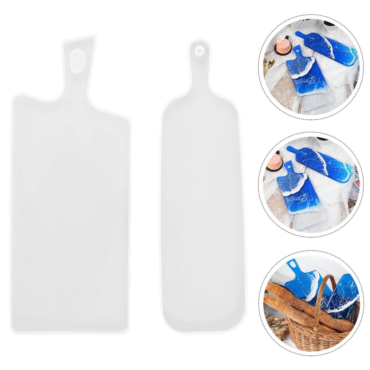 4 Sätze Basteltablett Silikonformen Diy Schmucktablett-form Silikon Für Schmucktablett Obst-serviertablett- Für Serviertabletts Würfel Silikon Gießen 2 Stück * 4