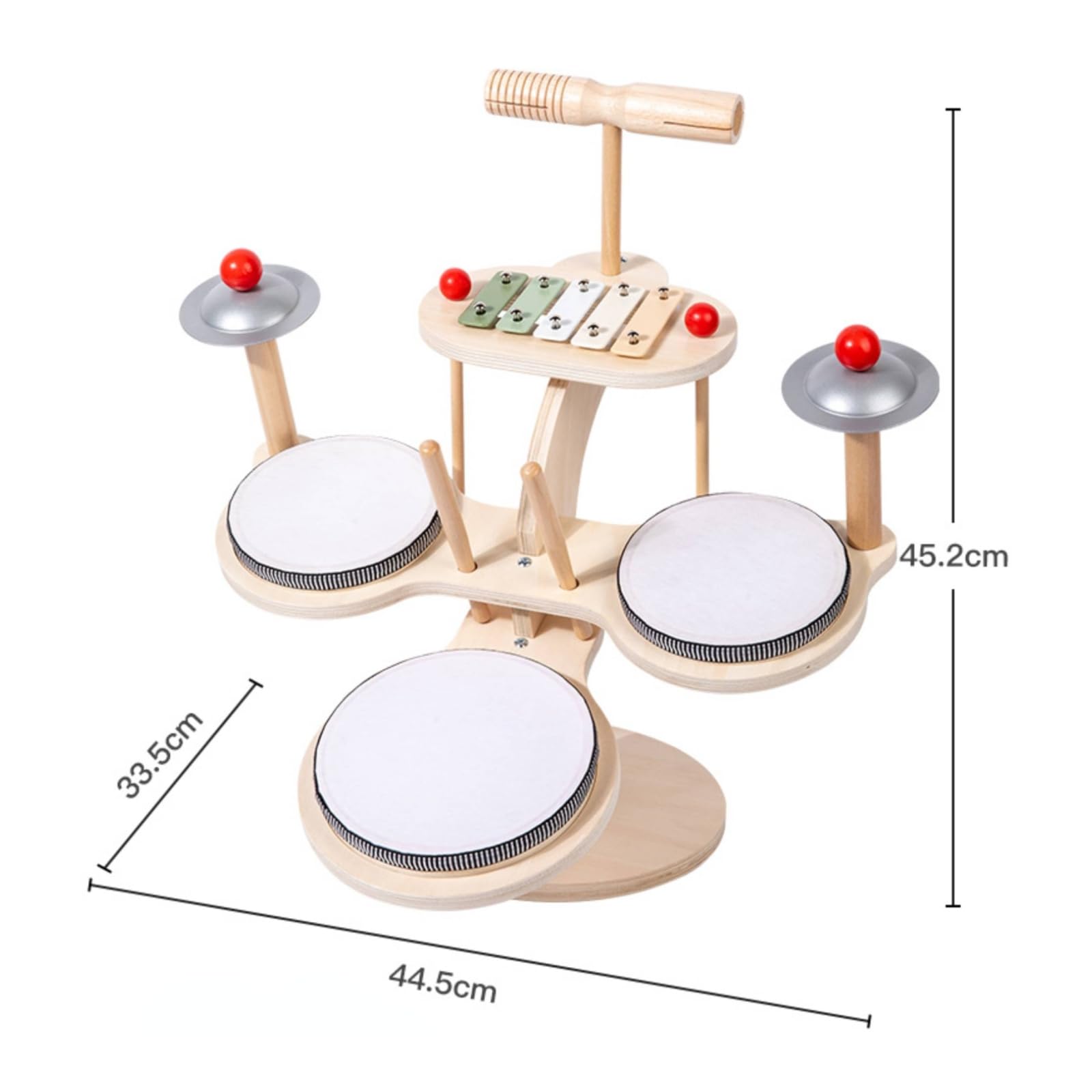 Batería Infantil de Madera Educativo Juguete Musical de Madera Incluye Baquetas Caja Infantil para Guardería