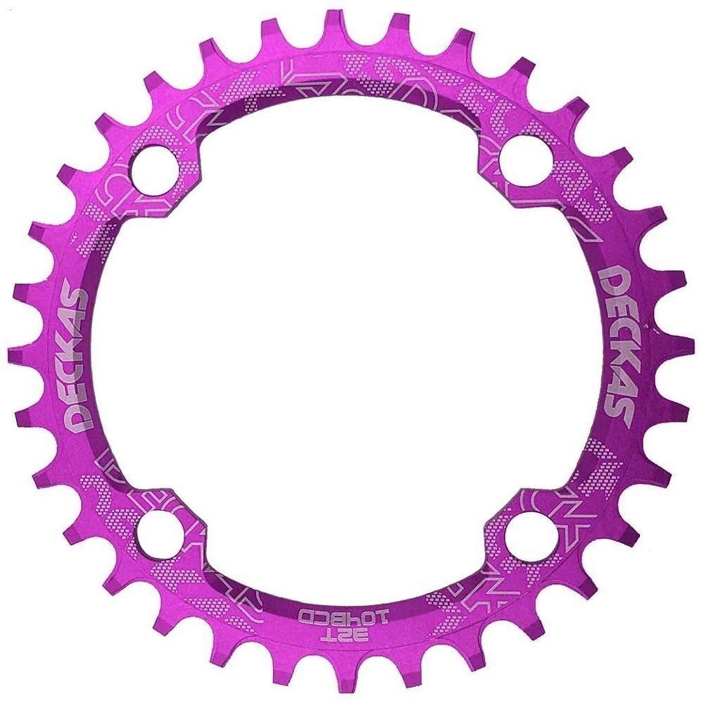 ETomey Chainring 104BCD Round Narrow Wide MTB Mountain Bicycle 32T 34T 36T 38T Single Tooth Plate Parts 104 BCD Chain Ring (Color : Purple disc 36T)