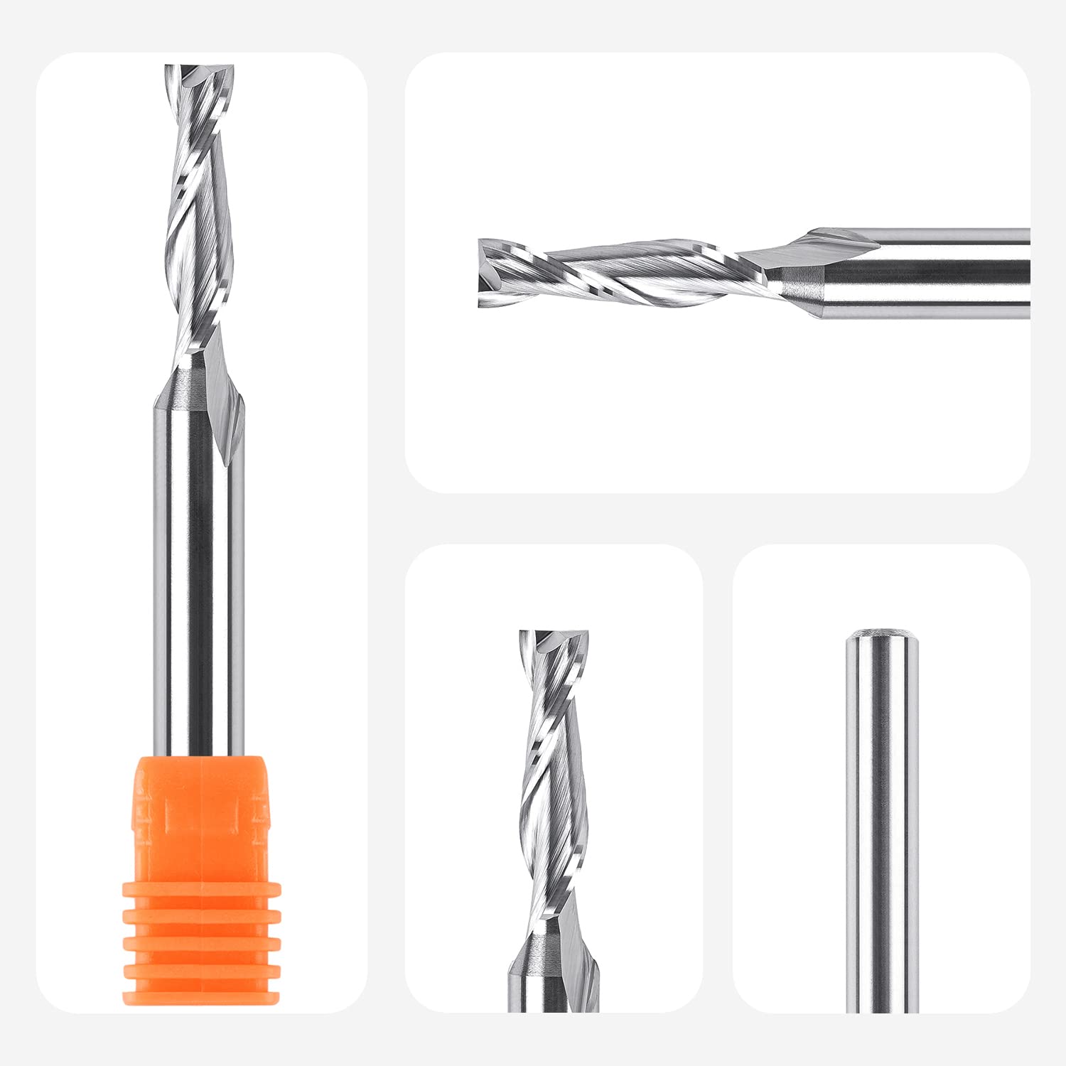 SpeTool Spiralfräser 8mm Schaft Upcut 6mm Schnittdurchmesser CNC Fräser für Oberfräse Holzfräser 24mm Schnittlänge Router Bit Nutfräser VHM Schaftfräser Spiralnutfräser 2 Flöten Langlochfräser Holz