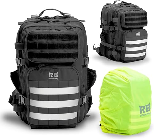 Xtreme - Mochila táctica de 30 litros, mochila de viaje y gimnasio con funda para laptop de 16 pulgadas, soporte para palo, bolsillos dobles para