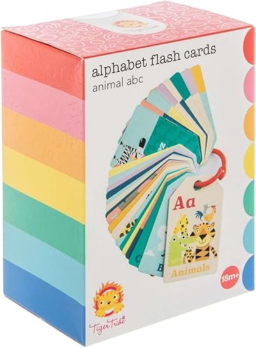Miniatura 8 de Tiger Tribe Tarjetas flash, juguete de aprendizaje de animales ABC - Tarjetas flash fáciles en un anillo de almacenamiento para edades de 18 meses +