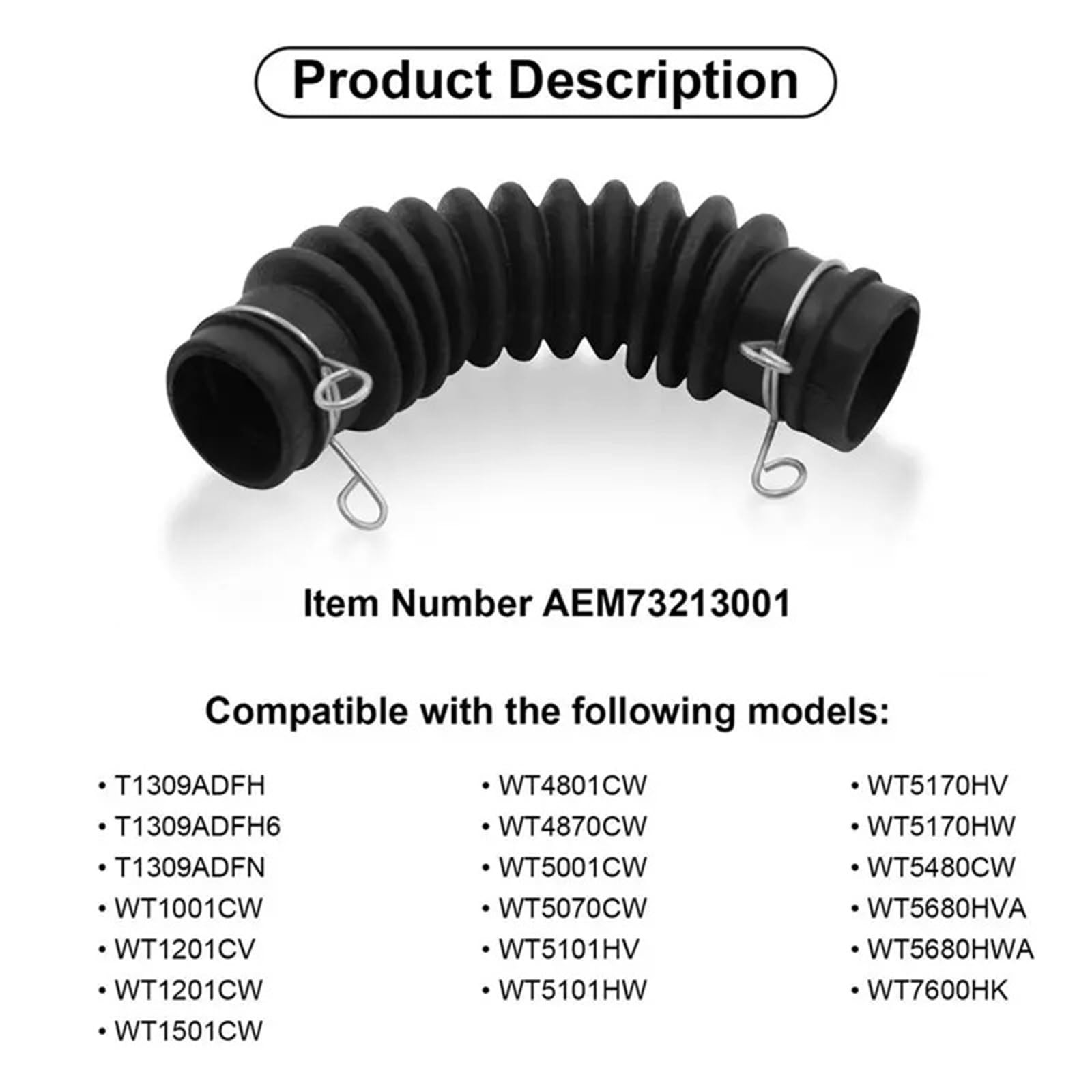 Bottich-Pumpen-Schlauch für Waschmaschine, Kompatibel mit LG AEM73213001