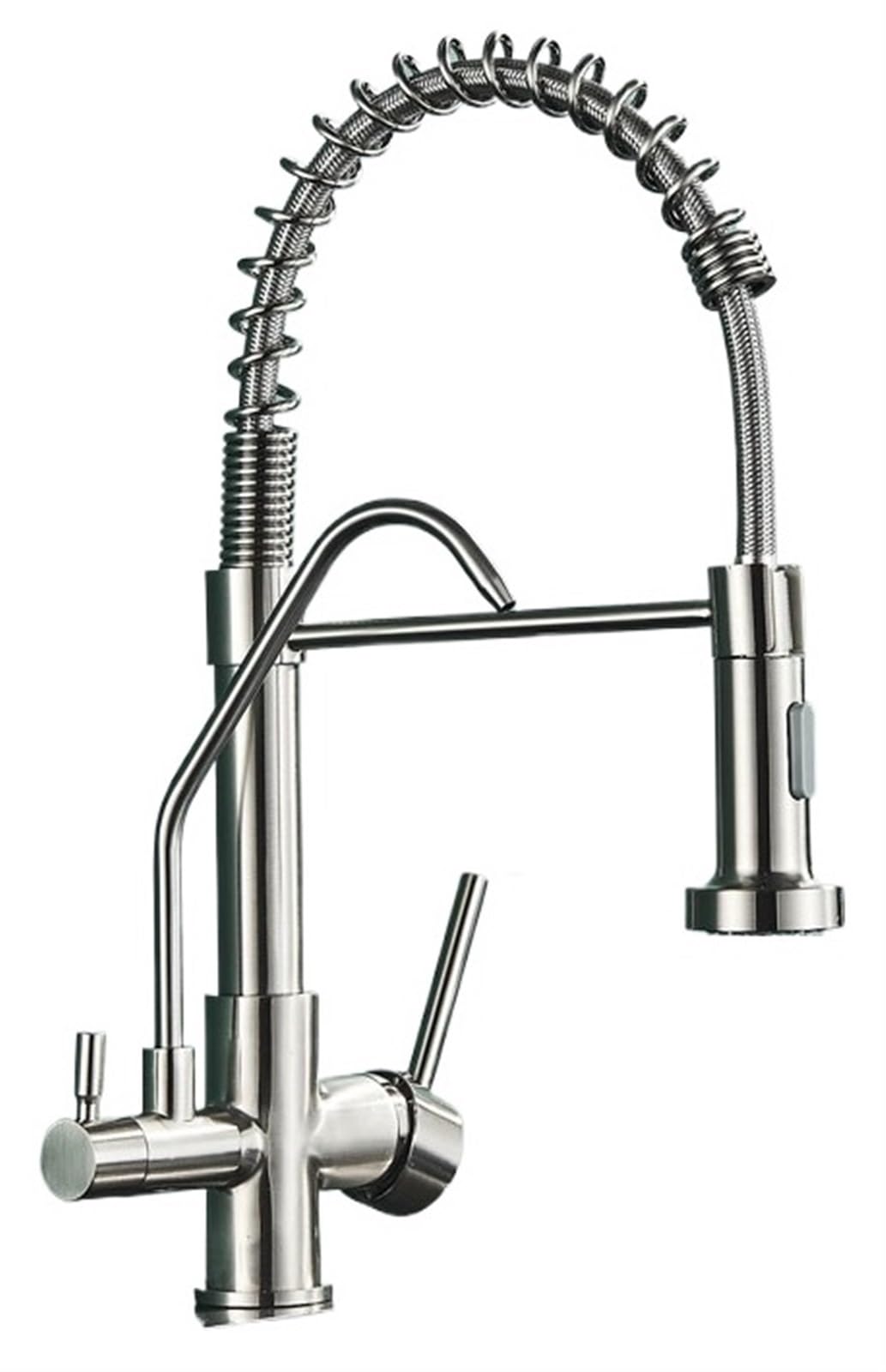 Robinet de cuisine avec filtre anti calcaire bec pivotant à ressort