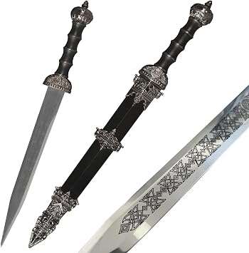 17 Short Roman Sword Gladius with Medieval Celtic Engraved