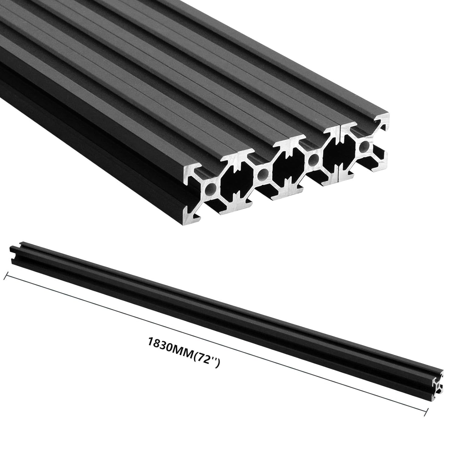 10PCS V Slot 2020 Aluminum Extrusion European Standard 1830mm(72'') Length Anodized Extruded Aluminum for CNC DIY 3D Printer and Industrial Bracket Making