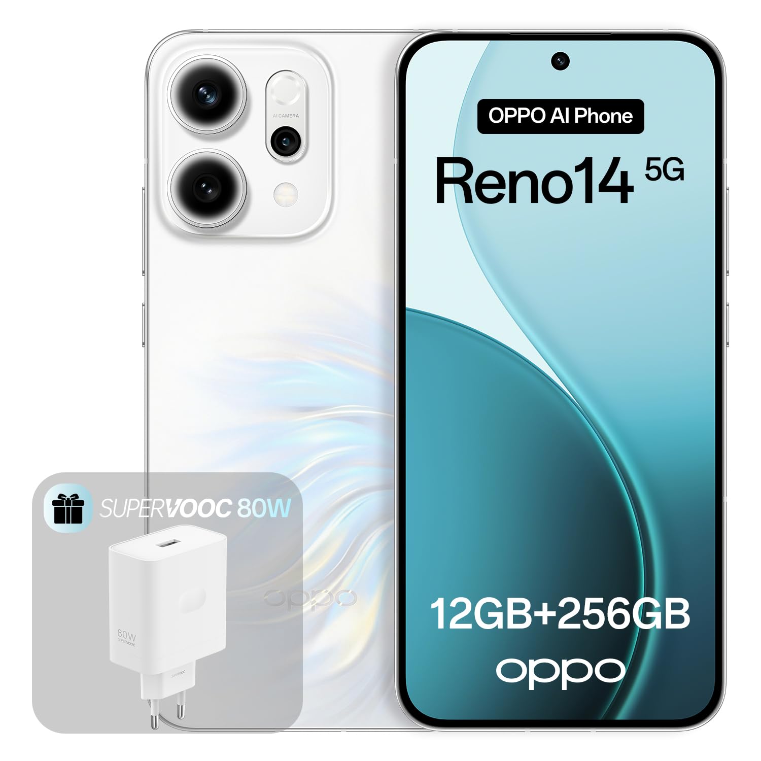 oppo reno14 5g smartphone opal white 12+256gb