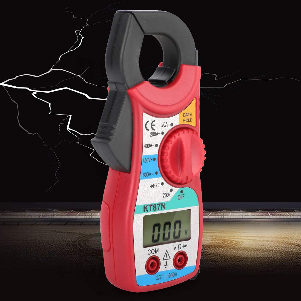 KT87N Mini Digital Clamp Multimeter showing its side profile and clamp jaw