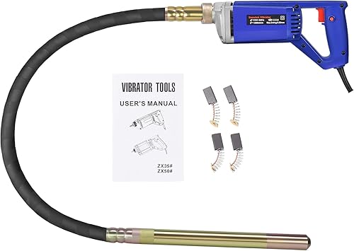 Seeutek Vibrador de hormigón de mano 1500 W, vibrador eléctrico 15000 vibraciones por minuto