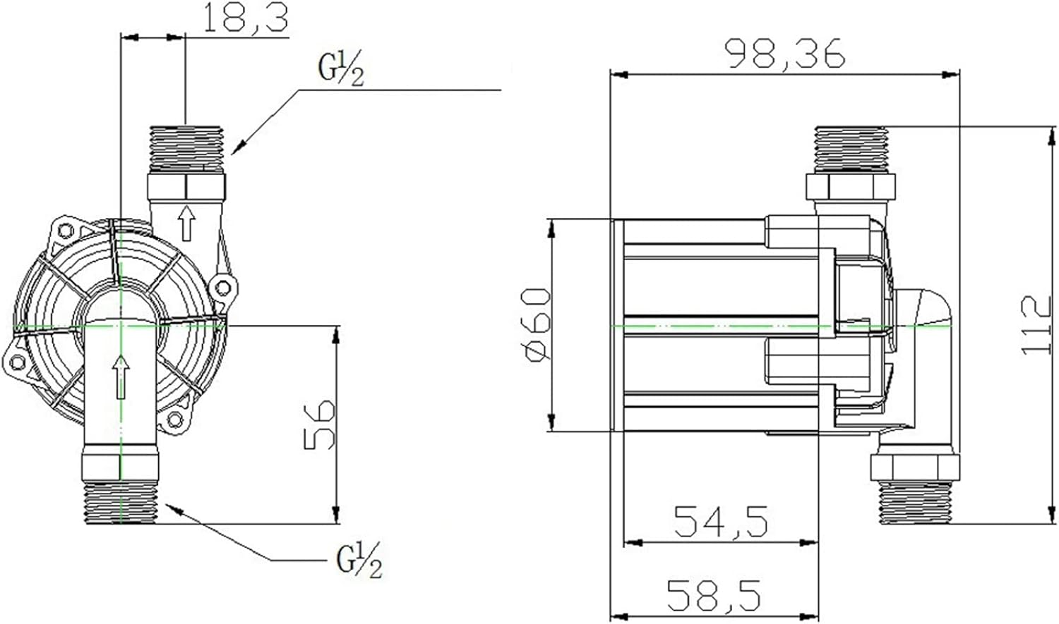 Jeffergarden DC, High Temperature Nylon, 1500Lh Power 12m Head, Ideal for Aquariums and Fountains
