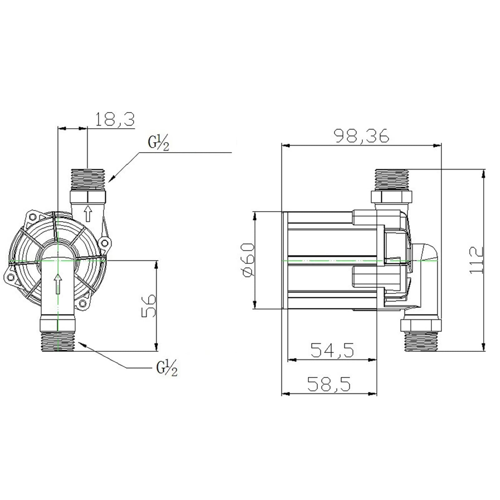 ZYW1080A Pompa Acqua Senza Spazzole, Pompa Acqua Sommergibile 24V 1500L H 12m Sollevamento, con Albero in Ceramica con Protezione da Sovracorrente, per Soluzioni Olio