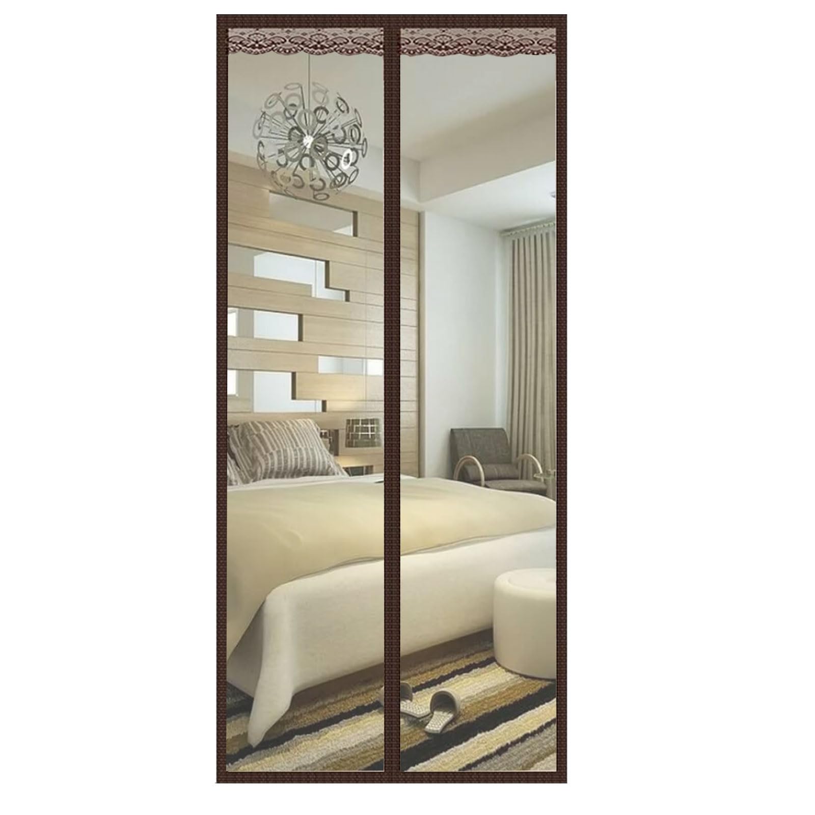 Zanzariera magnetica per porta, impermeabile, isolamento termico, 150 x 240 cm, apertura su entrambi i lati, facile da installare, protezione dagli insetti per veranda esterna, design trasparente