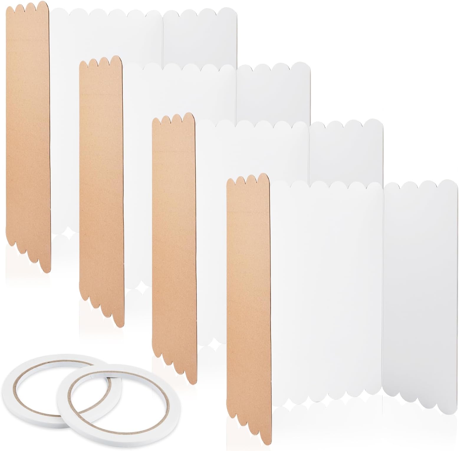 CLUEWR 4 Pieces Tri-Fold Poster Board Presentation Board Foldable Corrugated Cardboard with 2 Rolls of Double-Sided Tape for School Projects, Science Fair Presentation, 16 x 24 Inch