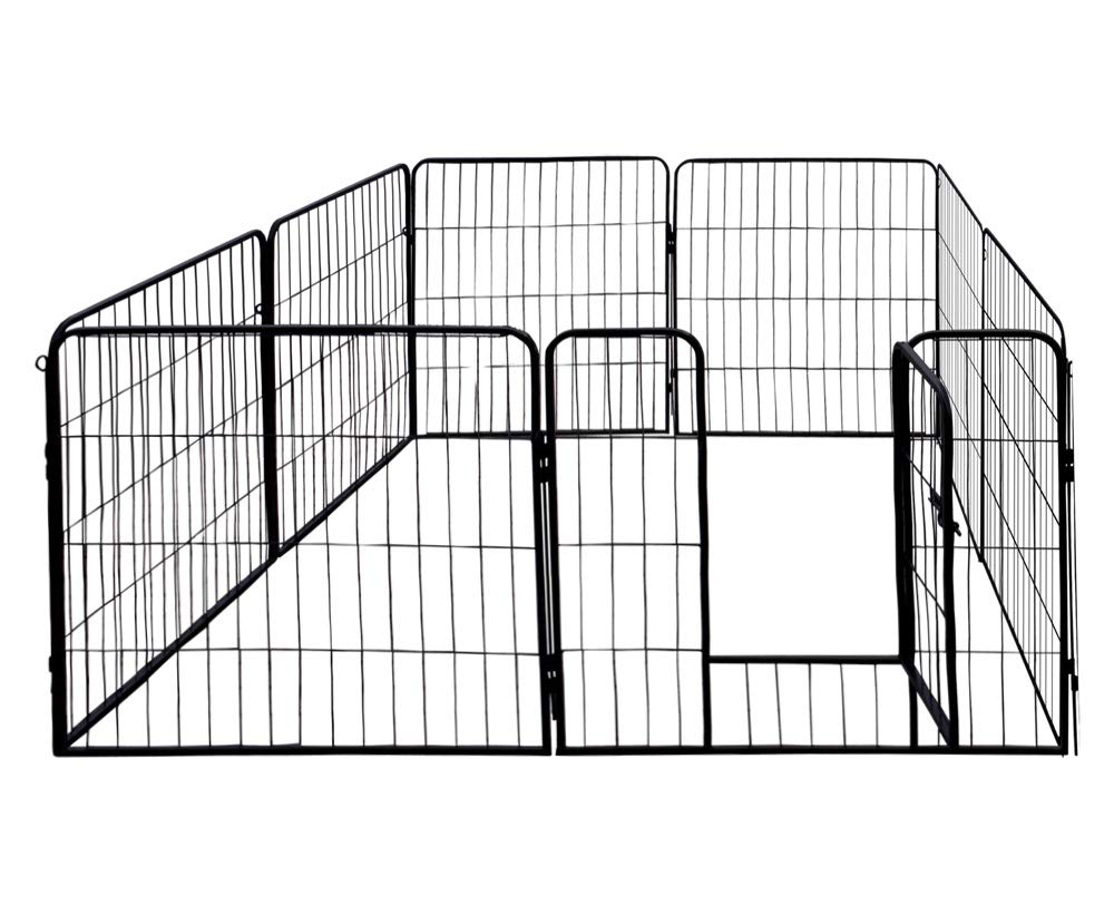Petigi Welpenauslauf, Freilaufgehege aus pulverbeschichtetem Stahl, zusammenklappbar, Maschenweite 47 mm, inklusive Befestigung zur Verwendung im Garten, Größe (B x H):80 x 60 cm (8X)